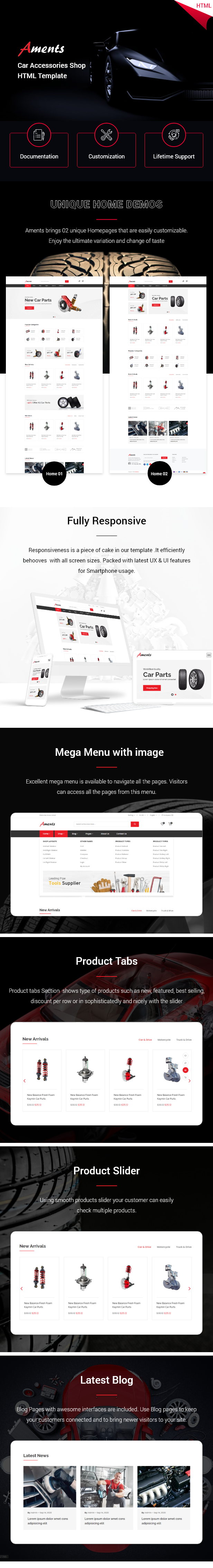 Aments - Car Accessories Shop HTML Template - 1