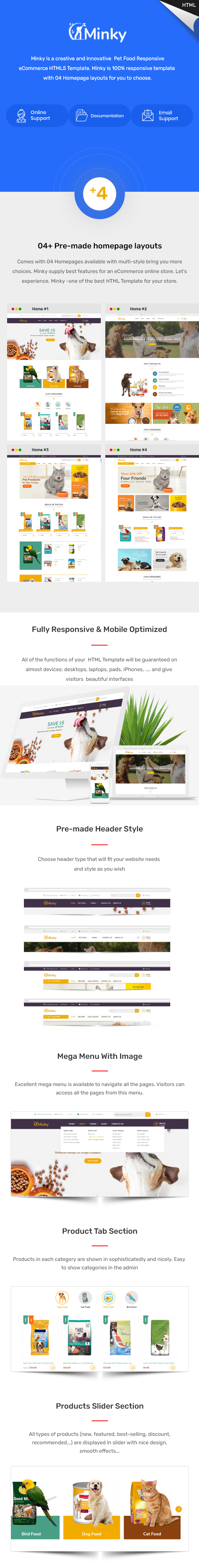 Minky – Pet Food Responsive eCommerce HTML5 Template - 1