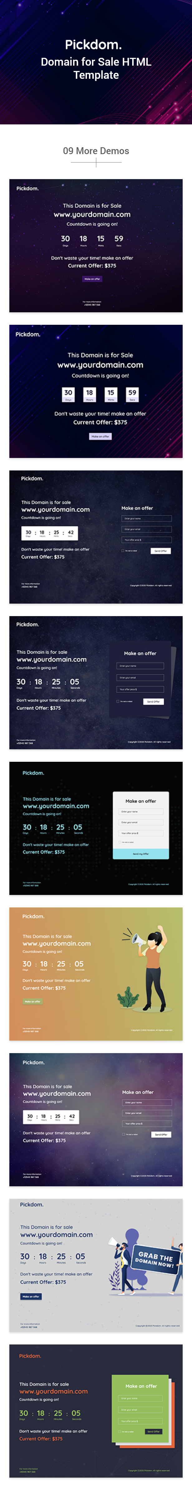 Pickdom - Domain for Sale HTML Template - 1